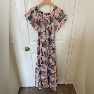 MIRTH Floral Pink and Blue Women's Dress